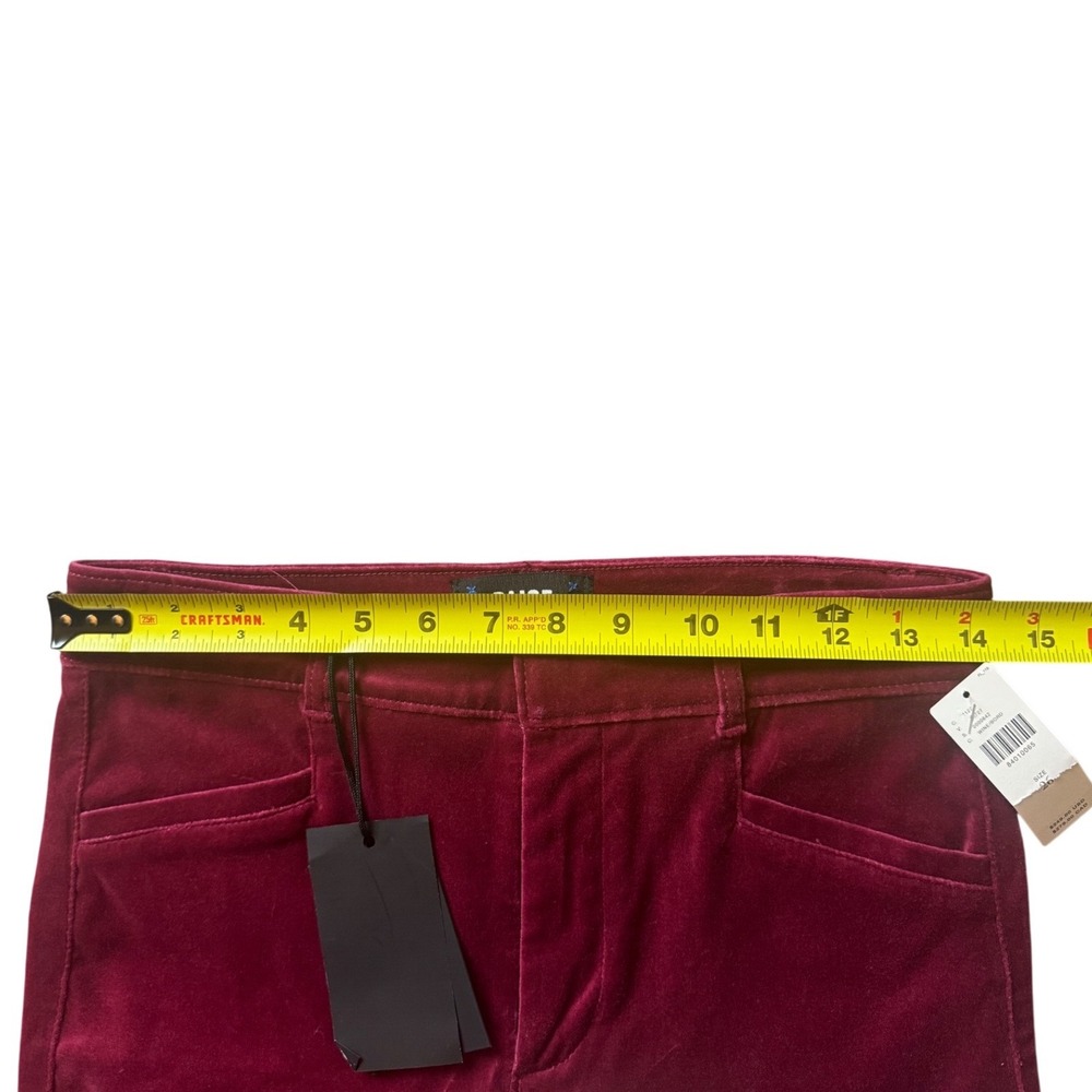 Anthropologie Paige high rise flair Velvet Trouser Pants Berry Jam Wine 26 NEW - Picture 7 of 9